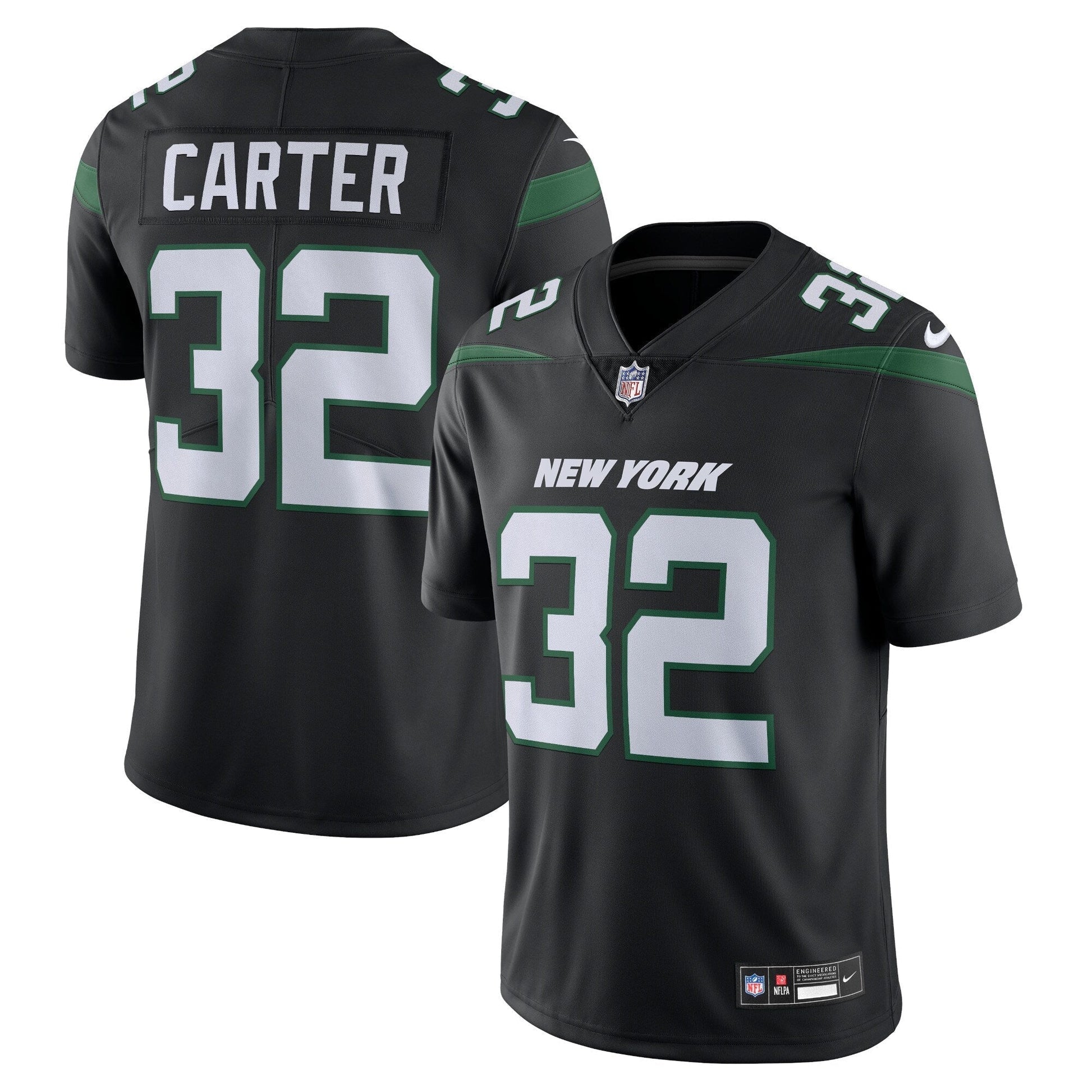 Michael Carter New York Jets Nike Vapor Untouchable Limited Jersey - Black football jersey product view 1