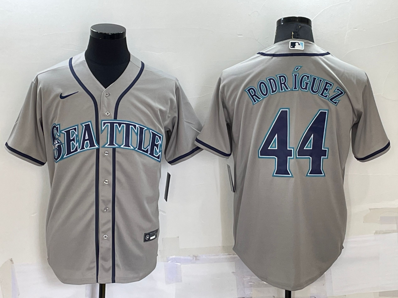 Men's Seattle Mariners Julio Rodriguez #44 Gray Replica Baseball Jersey1 baseball jersey product view 1