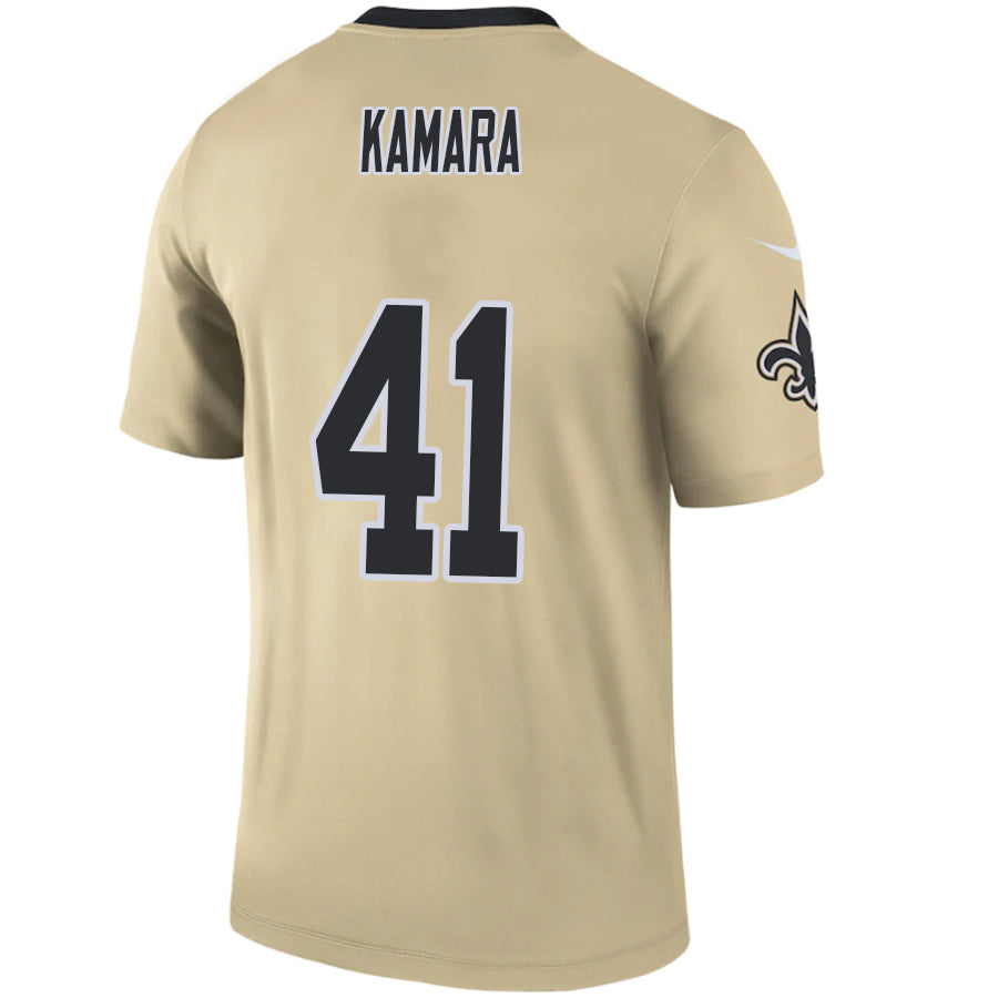 #41 Alvin Kamara Player NO.Saints Gold Inverted Team Game Football Jerseys football jersey product view 1