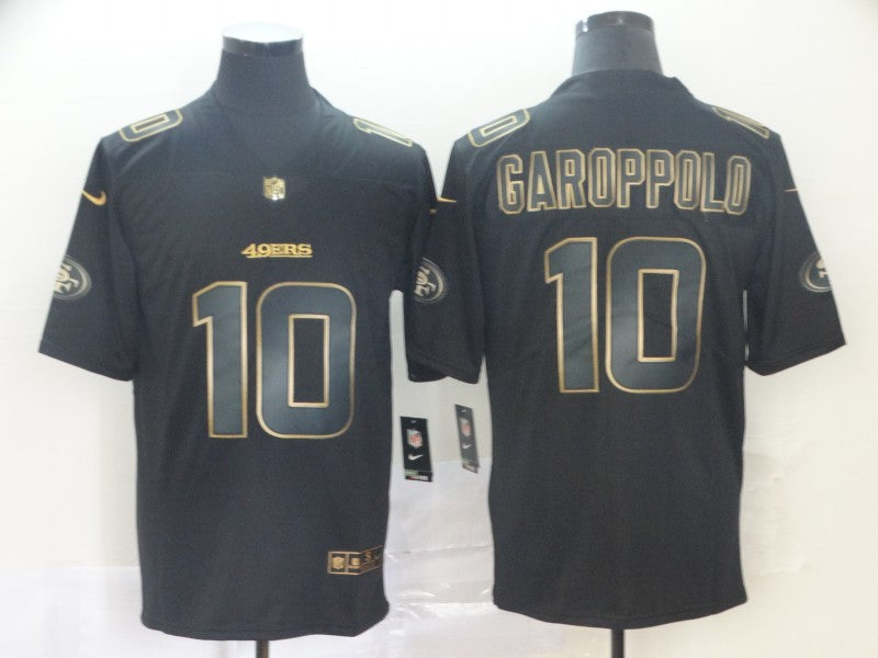 Men's San Francisco 49ers Jimmy Garoppolo #10 Black Authentic Game Jersey1 football jersey product view 1