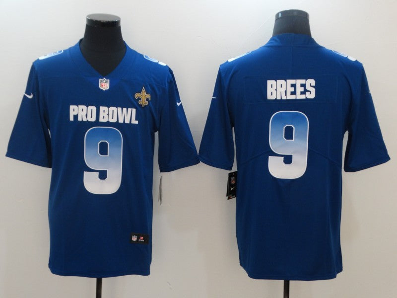 Men's New Orleans Saints Drew Brees #9 Blue Game Jersey1 football jersey product view 1
