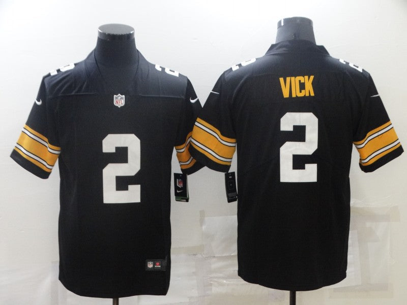 Men's Pittsburgh Steelers Michael Vick #2 Black Player Game Jersey1 football jersey product view 1