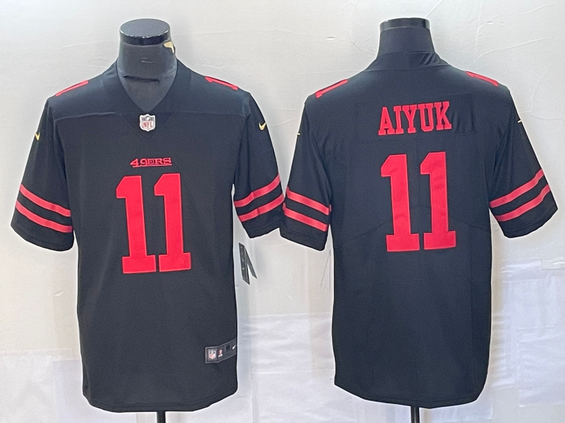 Men's San Francisco 49ers Brandon Aiyuk #11 Black Game Jersey1 football jersey product view 1