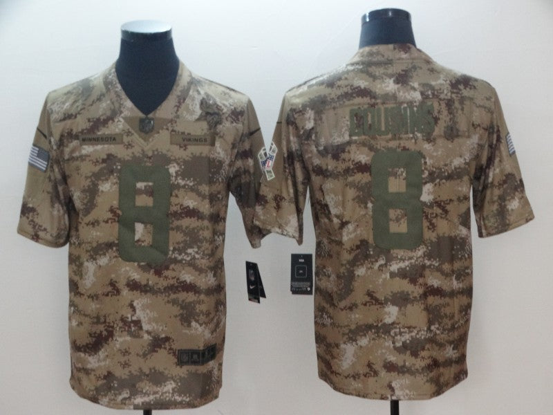 Men's Minnesota Vikings Kirk Cousins #8 Camouflage Game Jersey1 football jersey product view 1