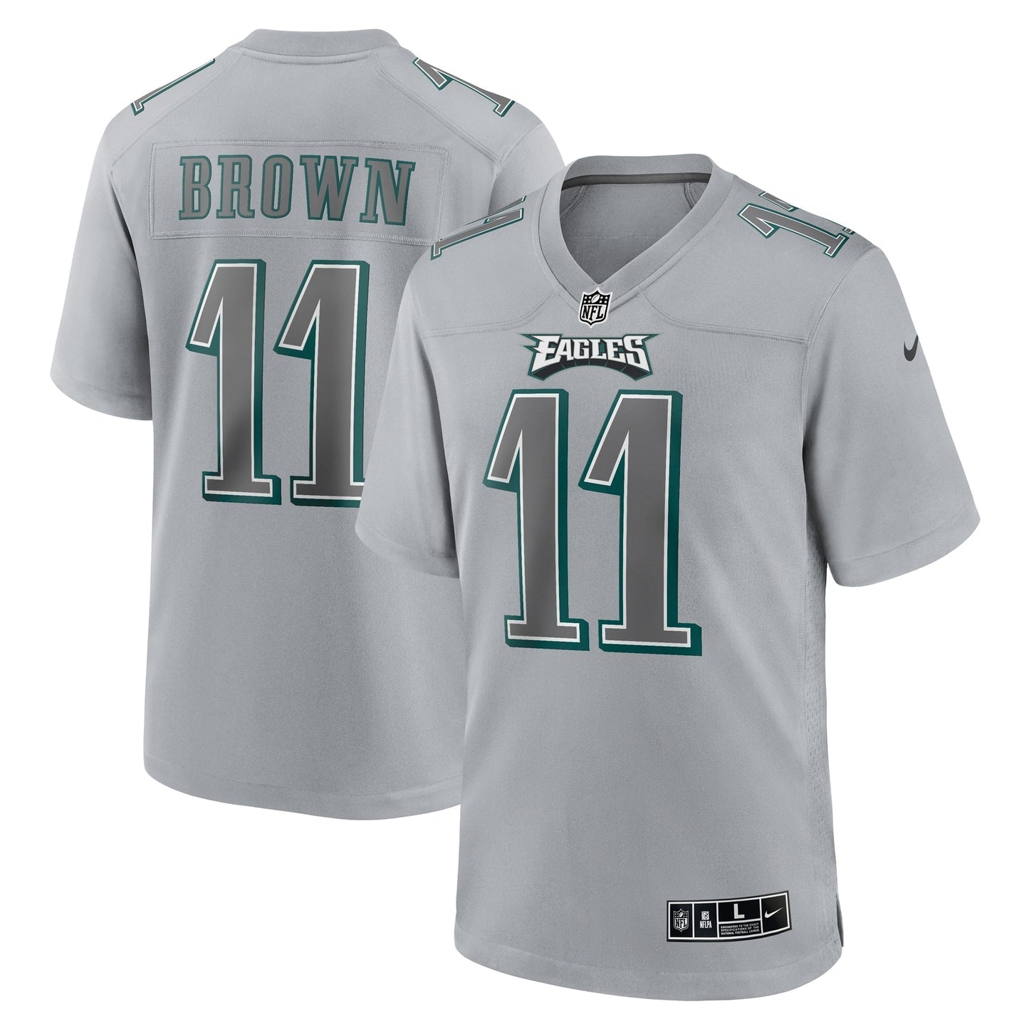 A.J. Brown Philadelphia Eagles Nike Atmosphere Fashion Game Jersey - Gray football jersey product view 1