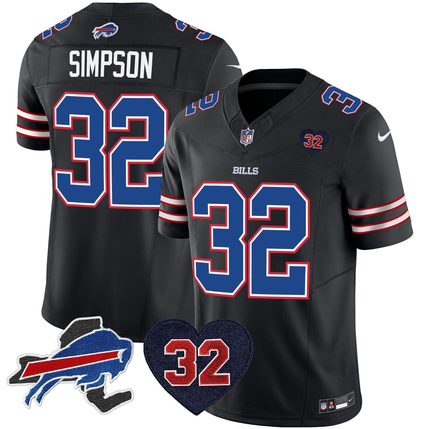 Men���s Buffalo Bills O.J. Simpson Patch Vapor Limited Jersey ��� All Stitched football jersey product view 1