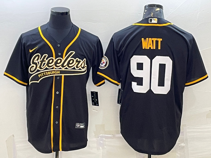 Men's Pittsburgh Steelers T.J. Watt #90 Black Player Jersey1 Joint edition football jersey product view 1