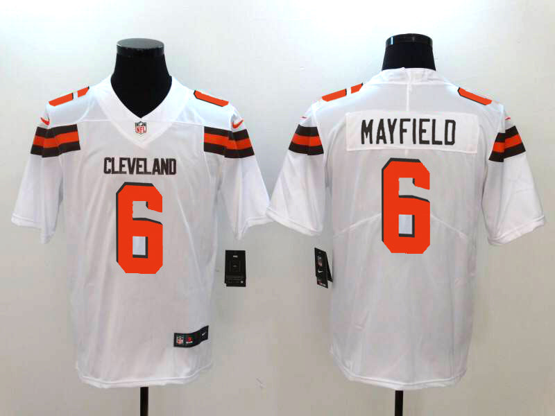 Men's Cleveland Browns Baker Mayfield #6 White Game Player Jersey1 football jersey product view 1