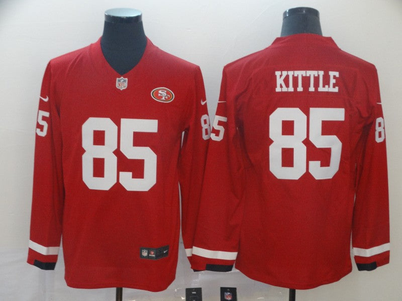 Men's San Francisco 49ers George Kittle #85 Red Authentic Game Jersey1 football jersey product view 1