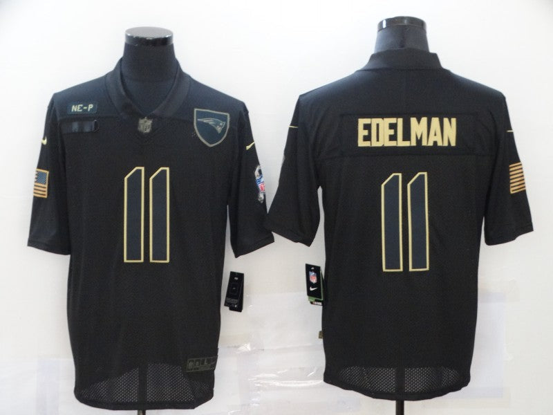 Men's New England Patriots Julian Edelman #11 Black Game Player Jersey1 football jersey product view 1