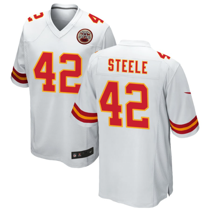 KC.Chiefs #42 Carson Steele Player White Home Game Stitched Football Jerseys football jersey product view 2