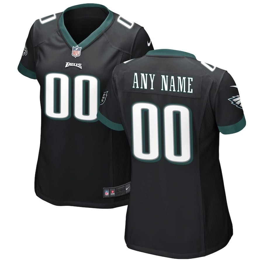 Women's Nike Black Philadelphia Eagles Alternate Custom Game Jersey football jersey product view 1