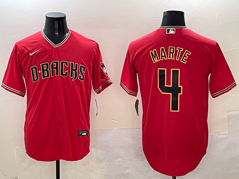 Men's Arizona Diamondbacks Ketel Marte #4 Red Alternate Limited Jersey1 baseball jersey product view 1