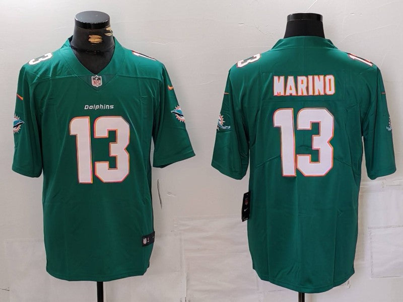 Men's Miami Dolphins Dan Marino #13 Green Game Jersey1 football jersey product view 1