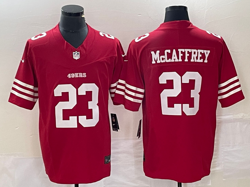 Men's San Francisco 49ers Christian McCaffrey #23 Red Game Jersey1 football jersey product view 1