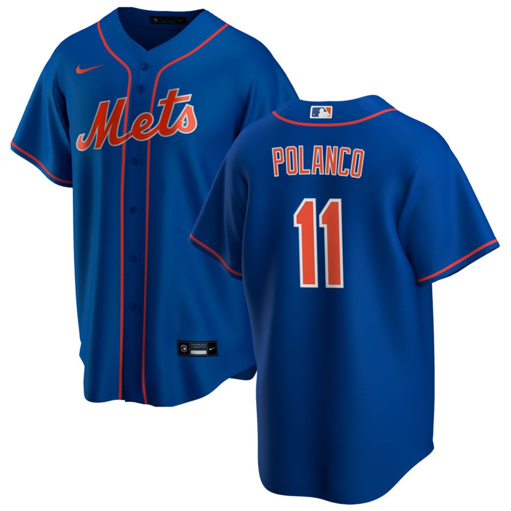 Jorge Polanco New York Mets Jersey - Blue baseball jersey product view 1