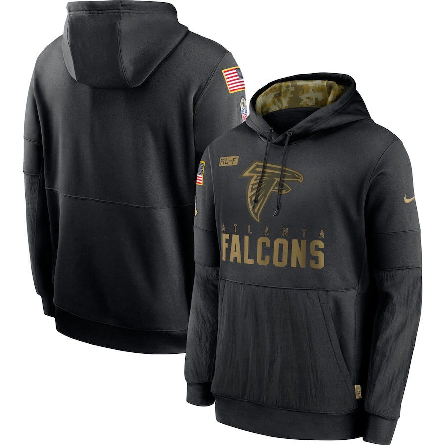 Men's Atlanta Falcons NFL 2020 Salute to Service Hoodie1 Black football jersey product view 1