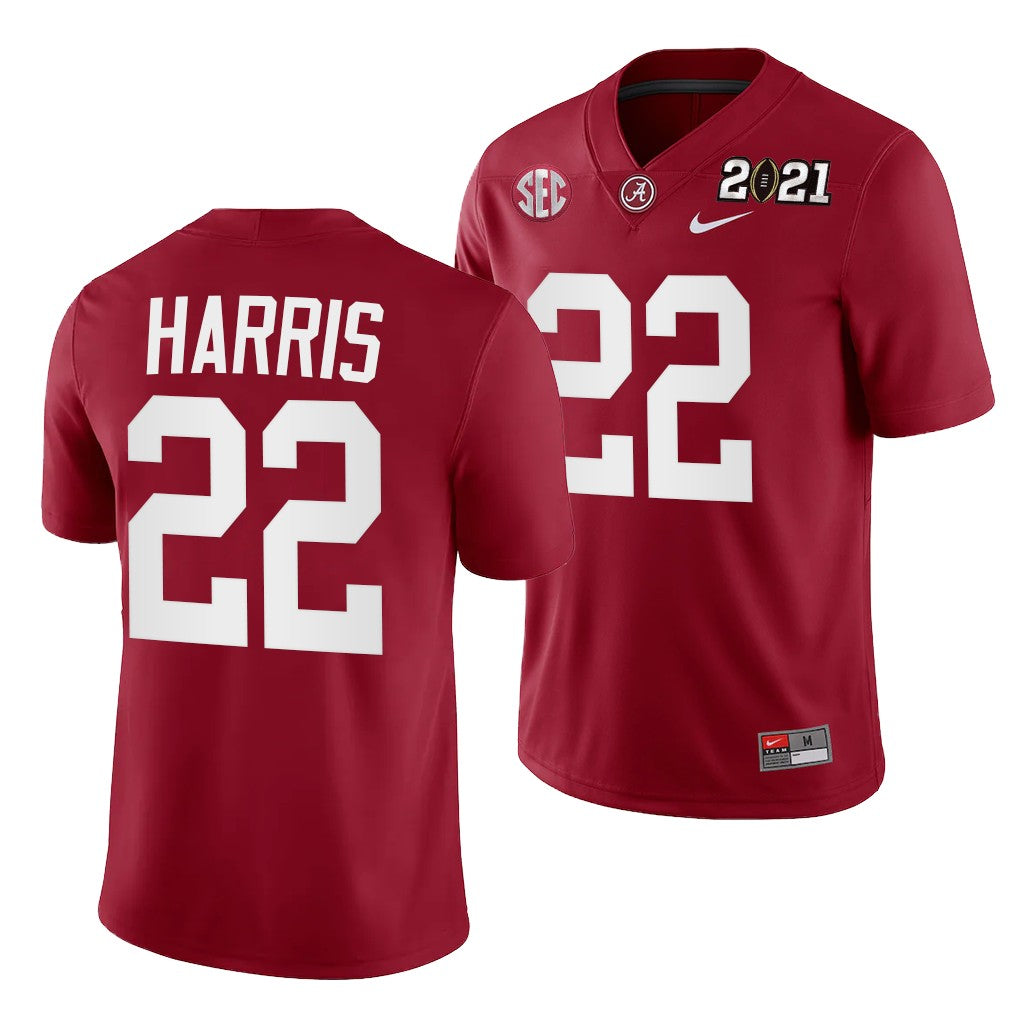 Alabama Crimson Tide Najee Harris 2021 Rose Bowl Champions Jersey Crimson College Playoff Home BCV3S3PG football jersey product view 1