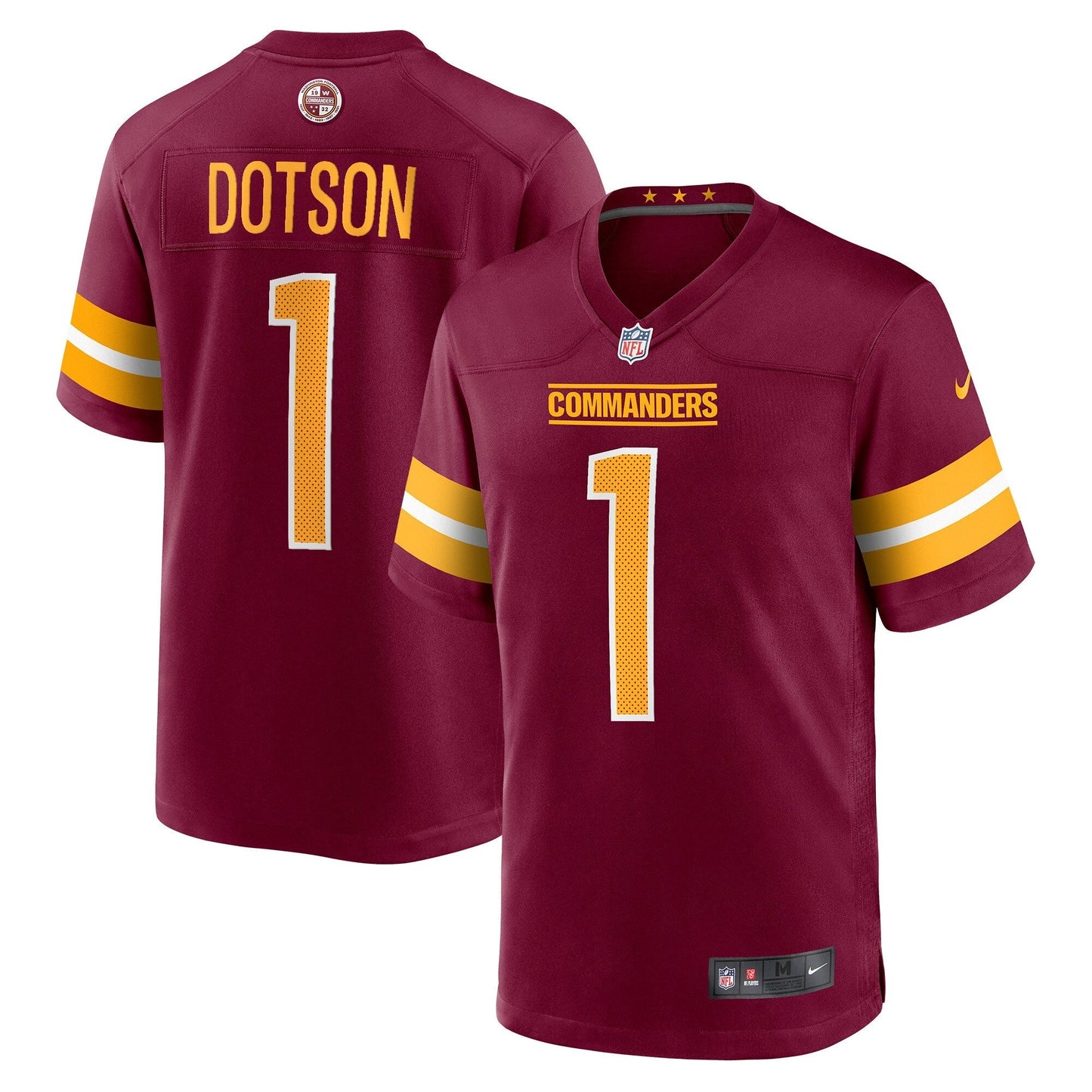 Jahan Dotson Washington Commanders Nike Game Jersey - Burgundy football jersey product view 1