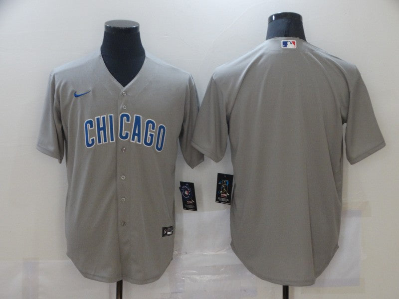 Men's Chicago Cubs Gray Road Authentic Team Blank Jersey1 baseball jersey product view 1