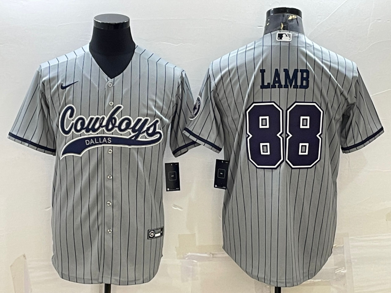 Men's Dallas Cowboys CeeDee Lamb #88 Gray Game Player Jersey1 Joint Edition football jersey product view 1
