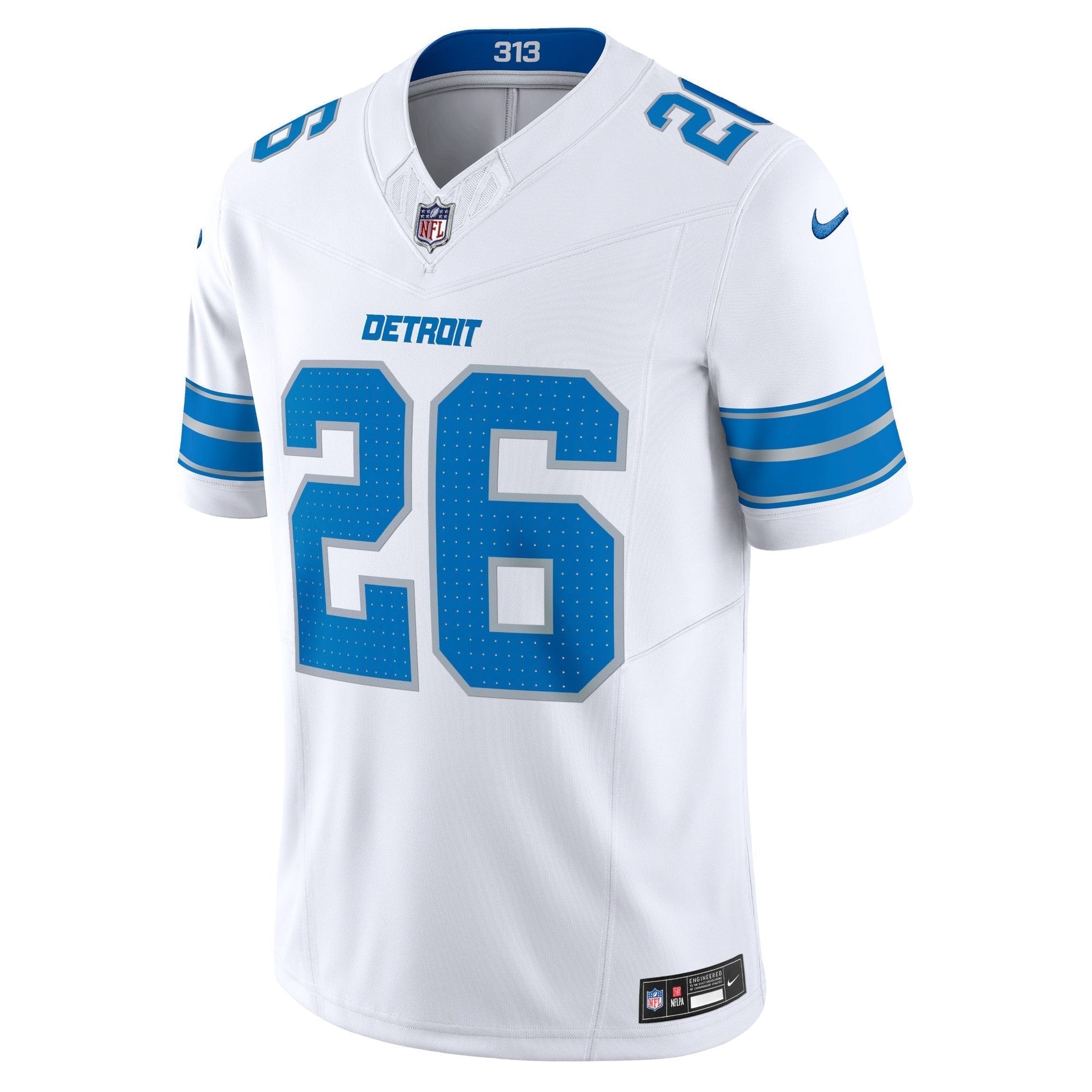 Jahmyr Gibbs Detroit Lions Nike Vapor F.U.S.E. Limited Jersey - White football jersey product view 2
