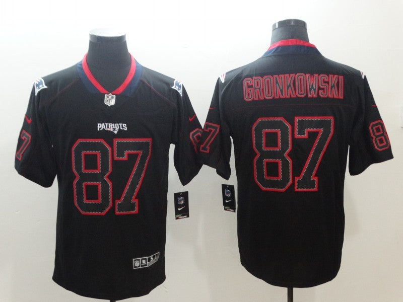 Men's New England Patriots Rob Gronkowski #87 Black Game Player Jersey1 football jersey product view 1