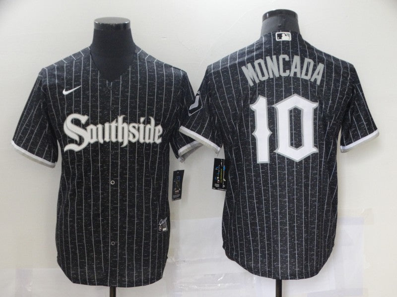 Men's Chicago White Sox Yoan Moncada #10 Black Stitched Jersey1 baseball jersey product view 1