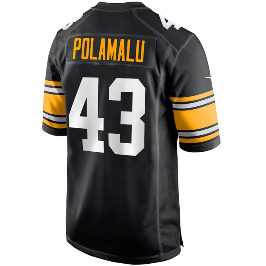 #43 Troy Polamalu Player P.Steelers Black Game Football Jerseys football jersey product view 1