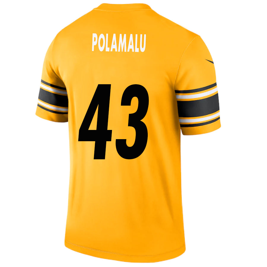 #43 Troy Polamalu Player P.Steelers Gold Stitched Game Football Jerseys football jersey product view 1
