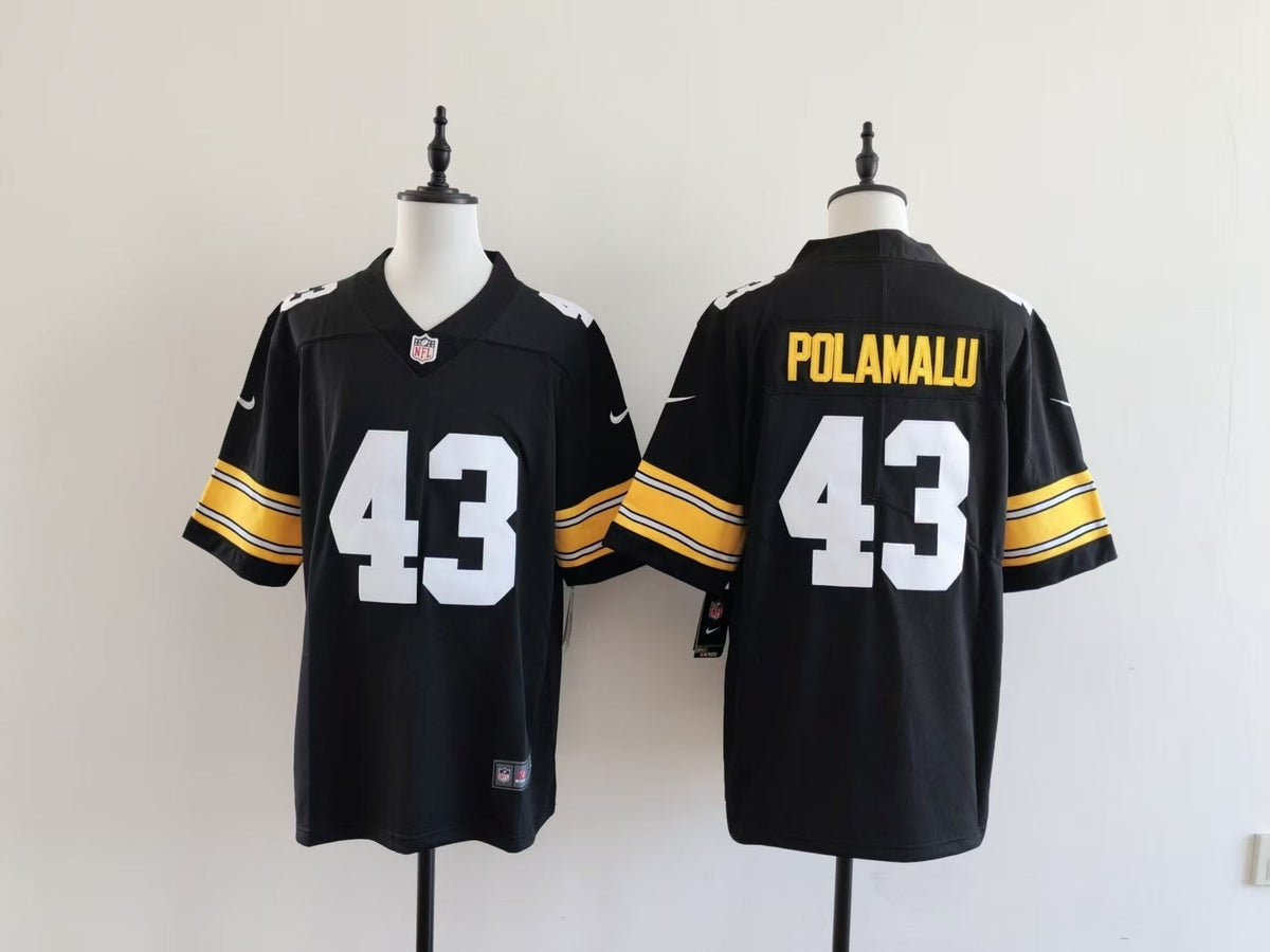 Men's Pittsburgh Steelers Troy Polamalu Nike Jersey - Black -No team logo football jersey product view 1