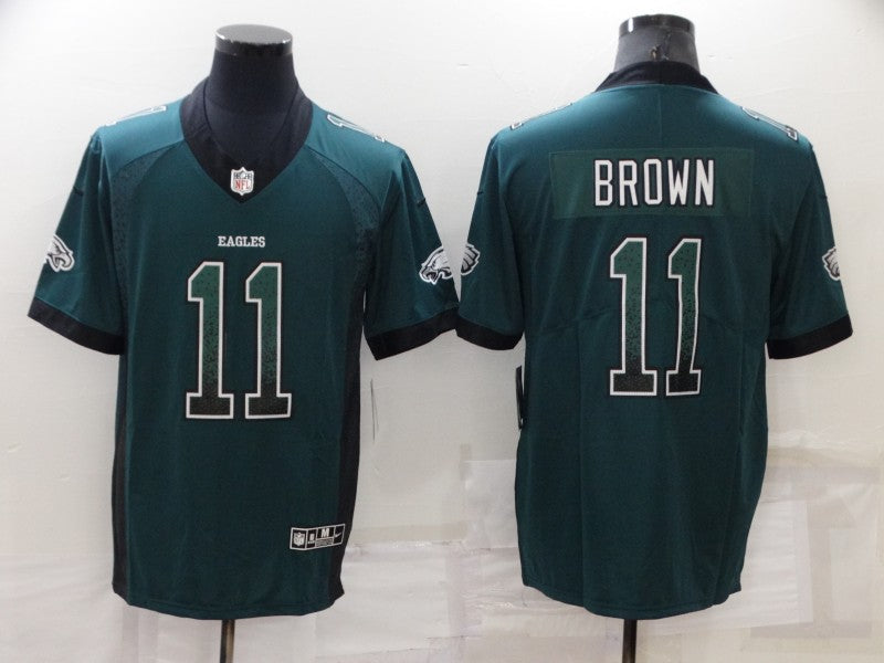 Men's Philadelphia Eagles A.J. Brown #11 Midnight Green Team Game Jersey1 football jersey product view 1