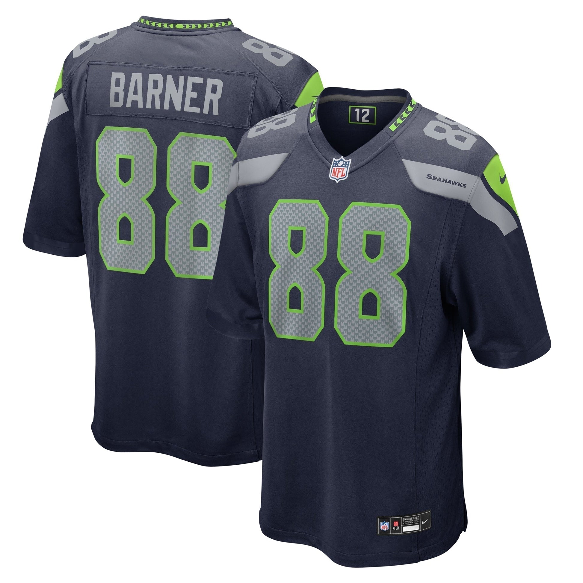 A.J. Barner Seattle Seahawks Nike Game Jersey - College Navy football jersey product view 1