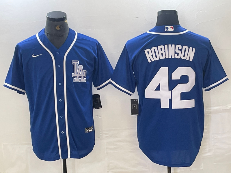 Men's Los Angeles Dodgers Jackie Robinson #42 Blue Limited Player Jersey1 baseball jersey product view 1