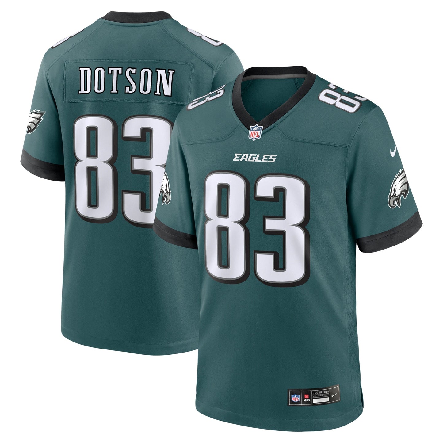 Jahan Dotson Philadelphia Eagles Nike Team Game Jersey - Midnight Green football jersey product view 1