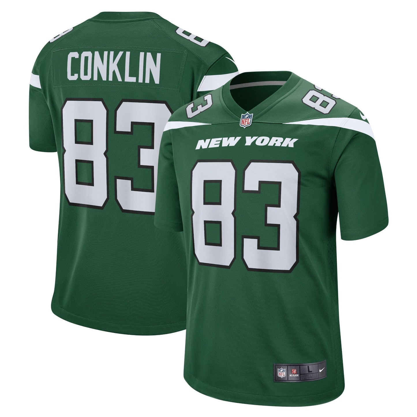 Tyler Conklin New York Jets Nike Game Jersey - Gotham Green football jersey product view 1
