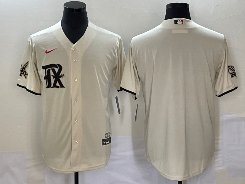 Men's Texas Rangers Cream 2023 City Connect Replica Blank Jersey1 baseball jersey product view 1