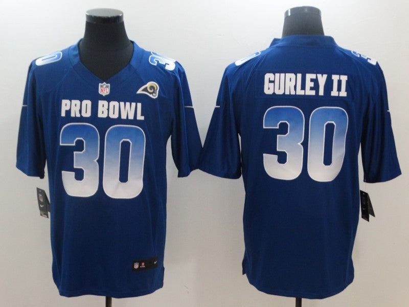Men's Los Angeles Rams Todd Gurley II #30 Blue Player Game Jersey1 football jersey product view 1
