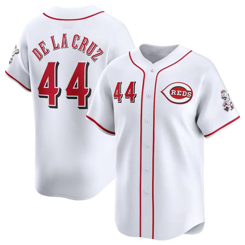 Cincinnati Reds #44 Elly De La Cruz White Home Cooperstown Collection Player Jersey Baseball Jerseys baseball jersey product view 1