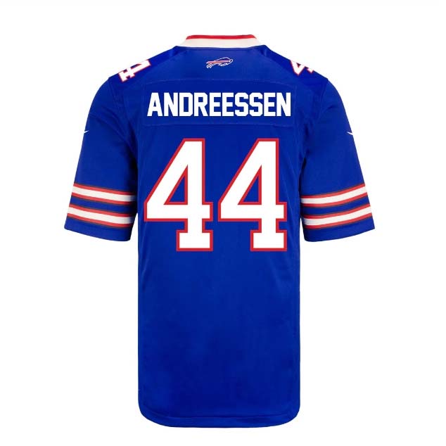 B.Bills #44 Joe Andreessen Player Royal Game Jersey -Stitched American Football Jerseys football jersey product view 1