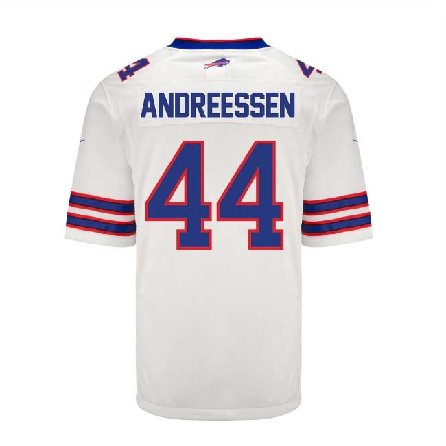 B.Bills #44 Joe Andreessen Player White Game Jersey -Stitched American Football Jerseys football jersey product view 1