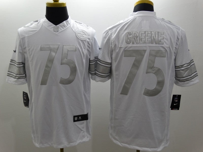 Men's Pittsburgh Steelers Joe Greene #75 White Game Jersey1 football jersey product view 1