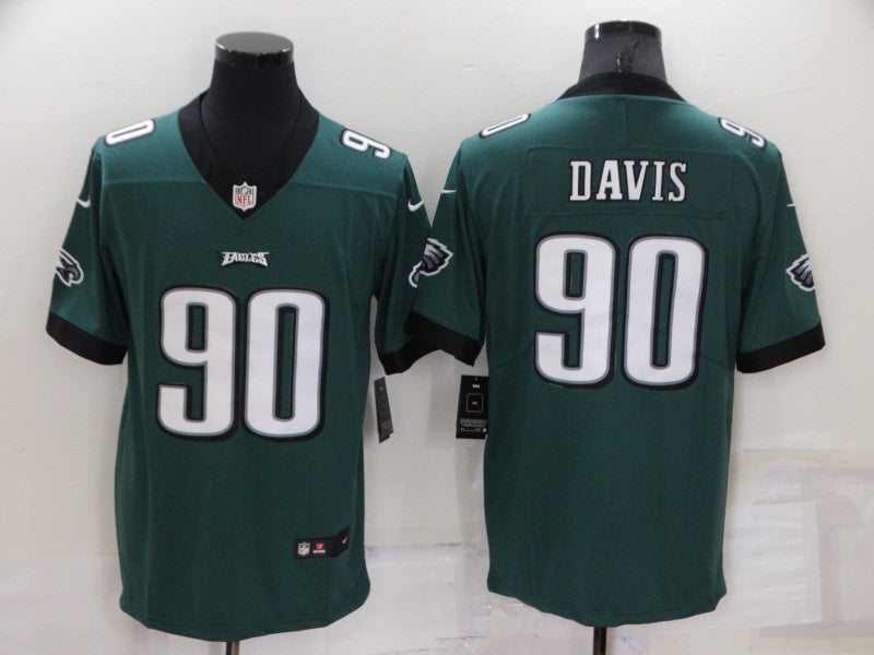Men's Philadelphia Eagles Jordan Davis #90 Midnight Green Game Jersey1 basketball jersey product view 1