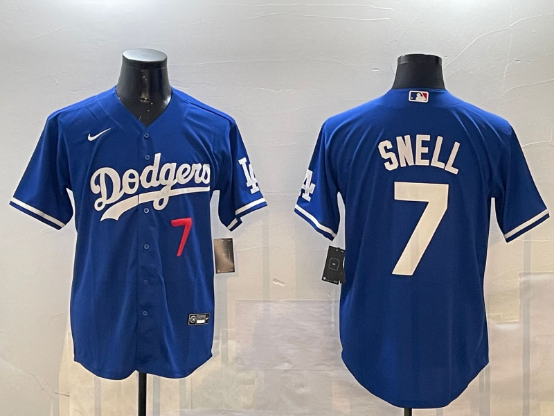 Men's Los Angeles Dodgers Blake Snell #7 Royal Alternate Replica Player Jersey1 baseball jersey product view 1