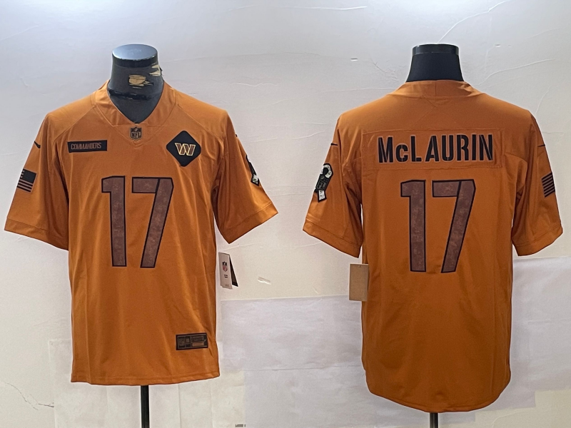 Men's Washington Commanders Terry McLaurin #17 Brown Salute To Service Limited Jersey1 football jersey product view 1