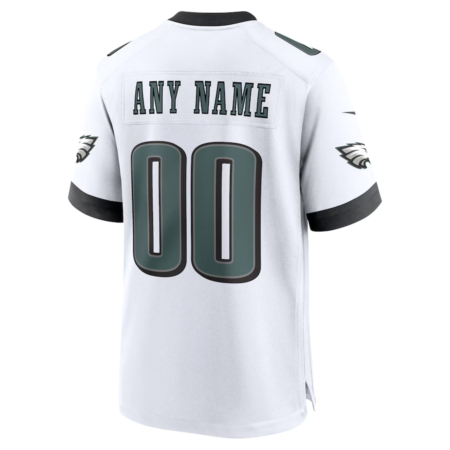 Men's Philadelphia Eagles Nike Midnight White Super Bowl LIX Custom Game Jersey football jersey product view 3