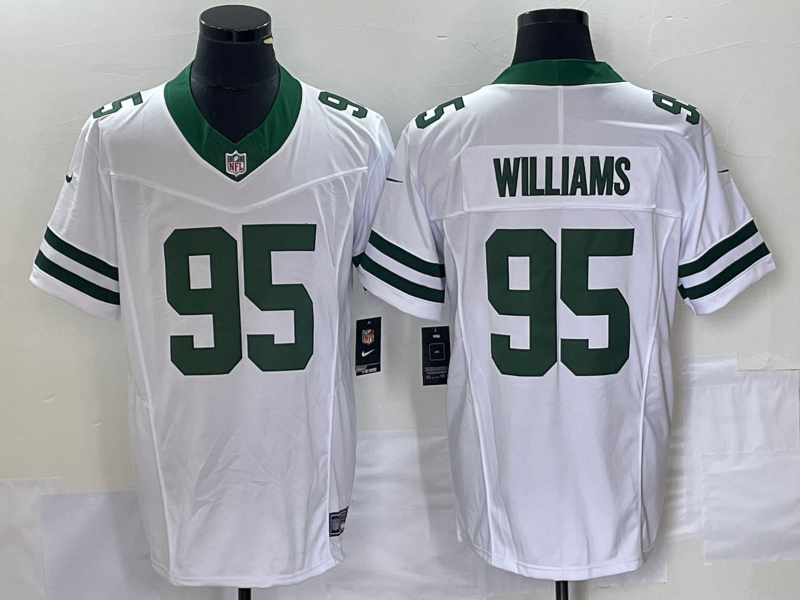 Men's New York Jets Quinnen Williams #95 White Legacy Vapor F.U.S.E. Limited Jersey1 football jersey product view 1