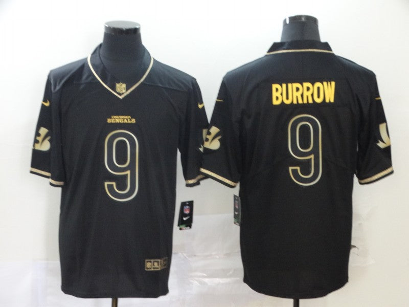 Men's Cincinnati Bengals #9 Joe Burrow Black Team Game Jersey1 football jersey product view 1
