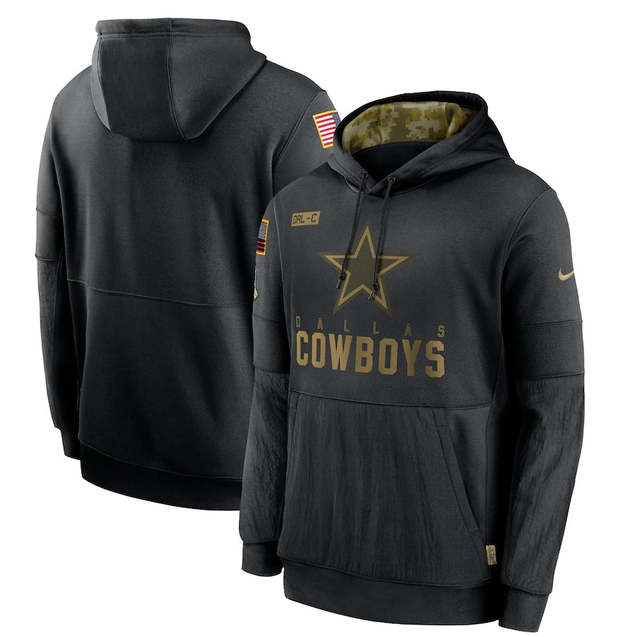 Men's Dallas Cowboys NFL 2020 Salute to Service Hoodie1 Black football jersey product view 1