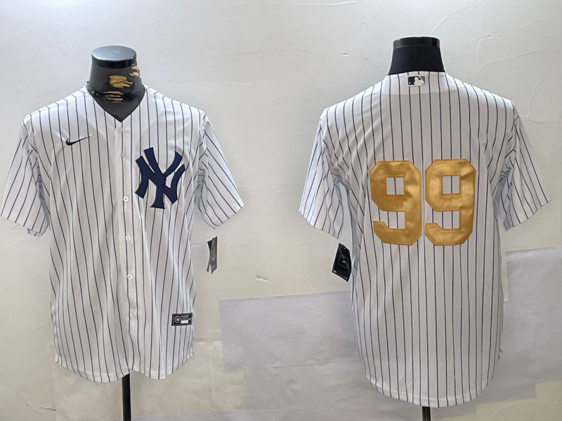 Men's New York Yankees Aaron Judge #99 White Game Jersey1 baseball jersey product view 1